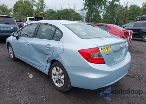 2012 Honda Civic Lx z USA, uszkodzony, nr VIN 19XFB2F58CE375861